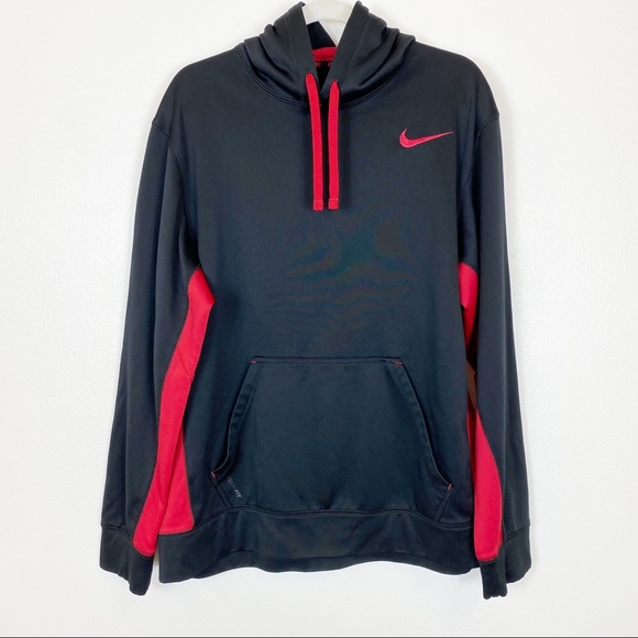 Nike Other - Nike Therma-Fit Hoodie Black & Red Size Large